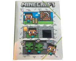 Minecraft A4 Elastomap – Block World – Elastomap voor School en Documenten