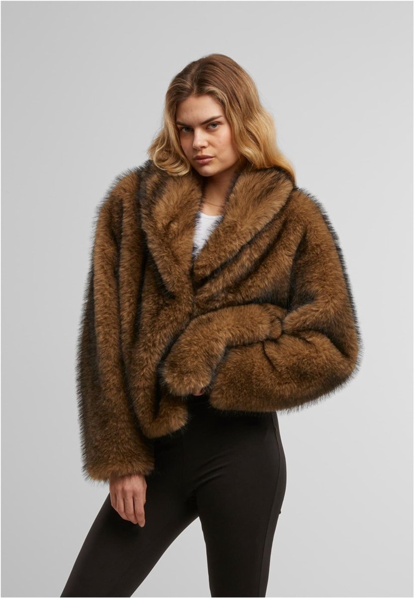 Urban Classics Short Faux Fur Jacket 4XL Bruin