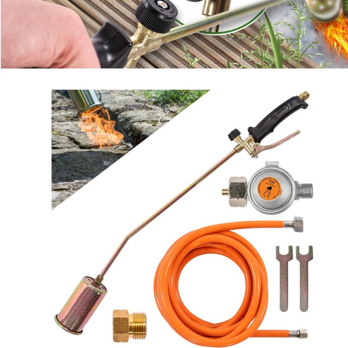 Zavio® Onkruidbrander - Brander voor Onkruid - Onkruidverdelger - Zilver
