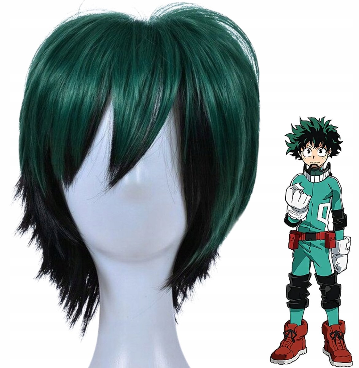 Peruk voor Izuku Midoriya Cosplay - My Hero Academia Anime
