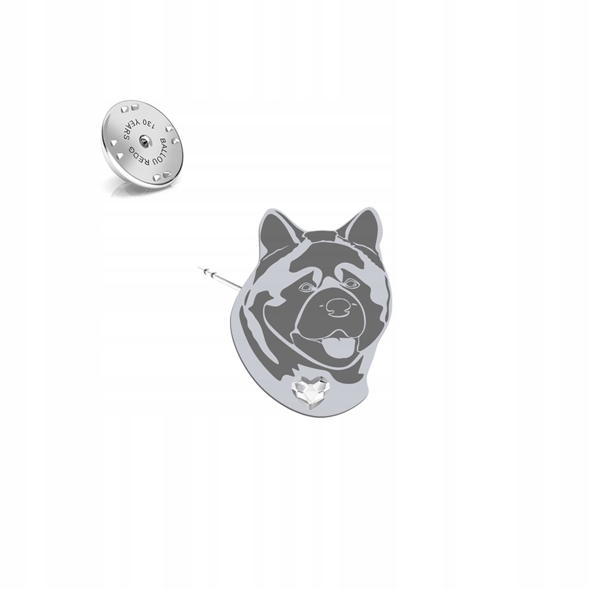 Zilveren Broche Akita Hondje 925 - Uniek Cadeau