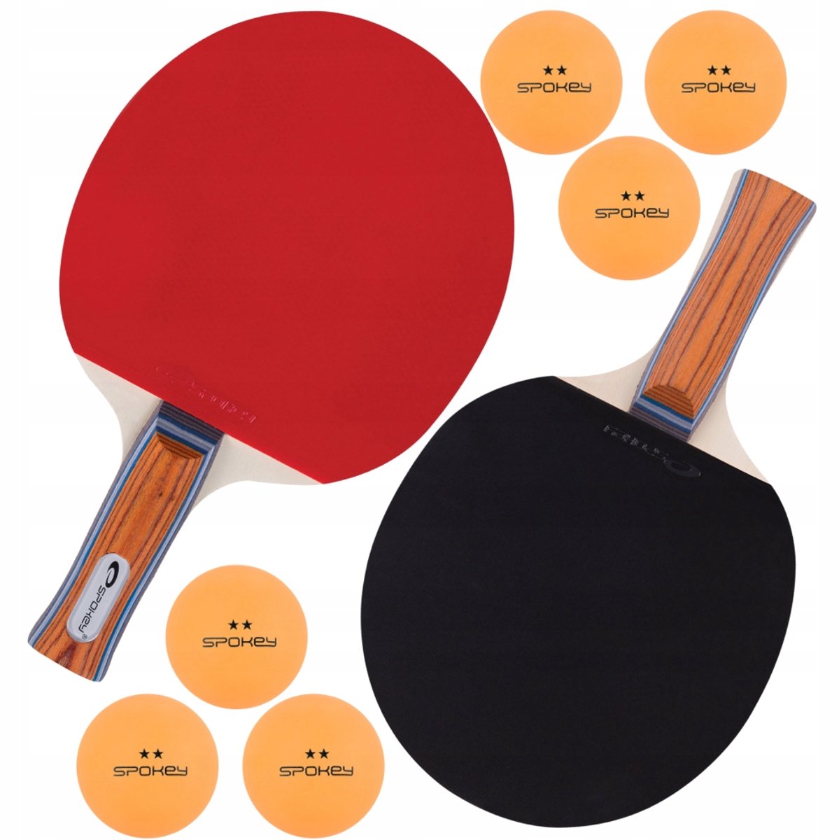 Tafeltennisset: 2x tafeltennisbats + 6 ballen