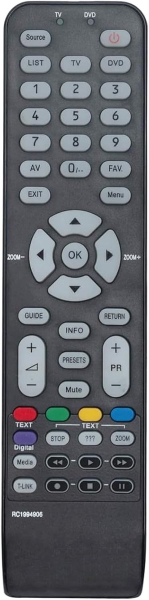 ALLIMITY Replace the remote control suitable for Thomson TV 22E92NH22, 26E92NH22, 32E90NH22, 46E91NF32, RC1994906 - ShopVlot
