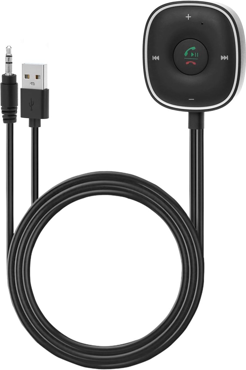 QWORK® Aux 5.4 Bluetooth adapter auto, Bluetooth ontvanger met 3,5 mm jack, voor autoradio - ShopVlot