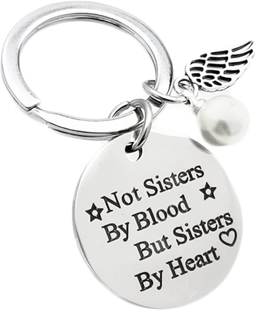 Sleutelhanger BFF - Best friends forever - "Not Sisters By Blood But Sisters By Heart" - Vriendschap hanger - Vriendinnen hangertje - Zilverkleurig - Jonyx