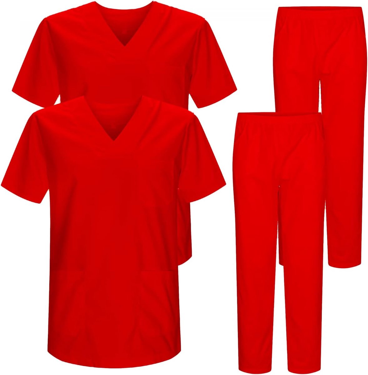 MISEMIYA - CASACA Y PANTALÓN SANITARIOS UNISEX UNIFORMES SANITARIOS MEDICOS ENFERMERA DENTISTAS 817-8312, Red - ShopVlot