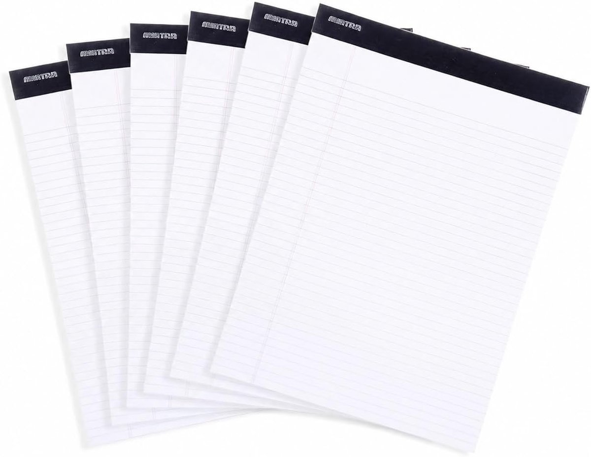 Mintra Office Legal Pads (Basic 6pk (white), 8.5" x 11" (narrow ruled)) - ShopVlot