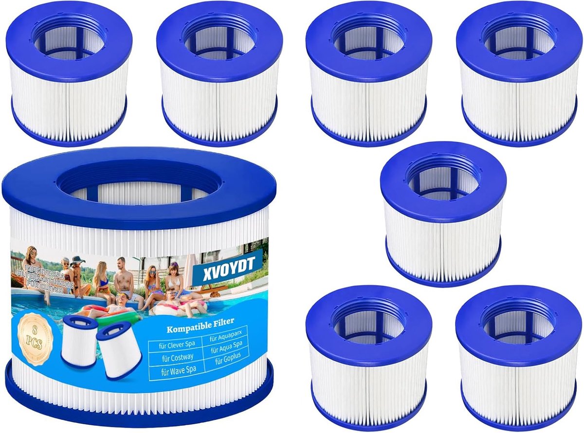 8pcs Replacement Filters for Inflatable Spa Cartridge with Thread for Infinite Spa Filter, Clever Spa 75 * 100mm - ShopVlot