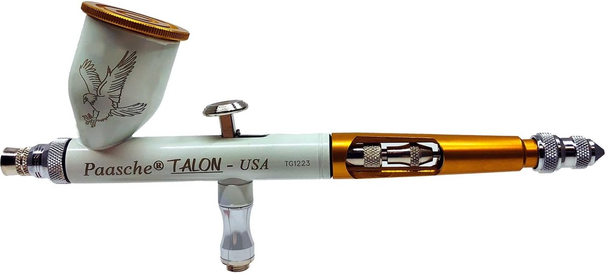 Paasche Airbrush, Metal, White & Gold - ShopVlot