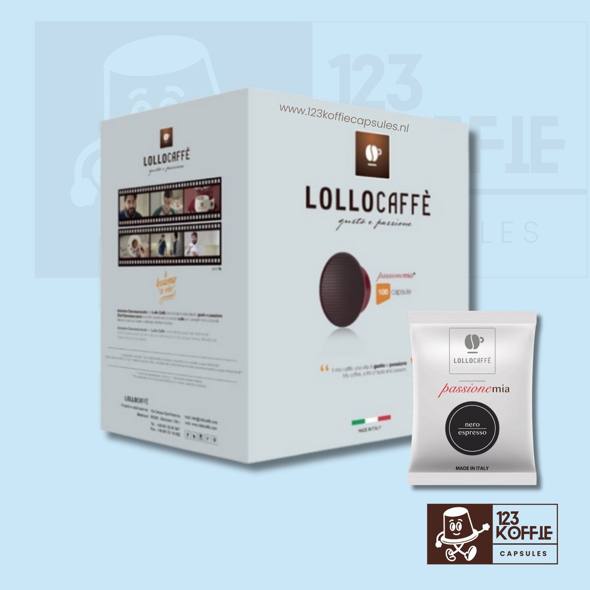 Lollo Caffè • Nero Espresso Cups voor Lavazza A Modo Mio (100 cups)