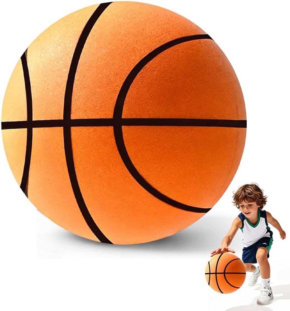 Silent Basketbal, stille springende basketbal, schuimrubberen bal voor training, lichtgewicht trainingsbal, voor stil - ShopVlot