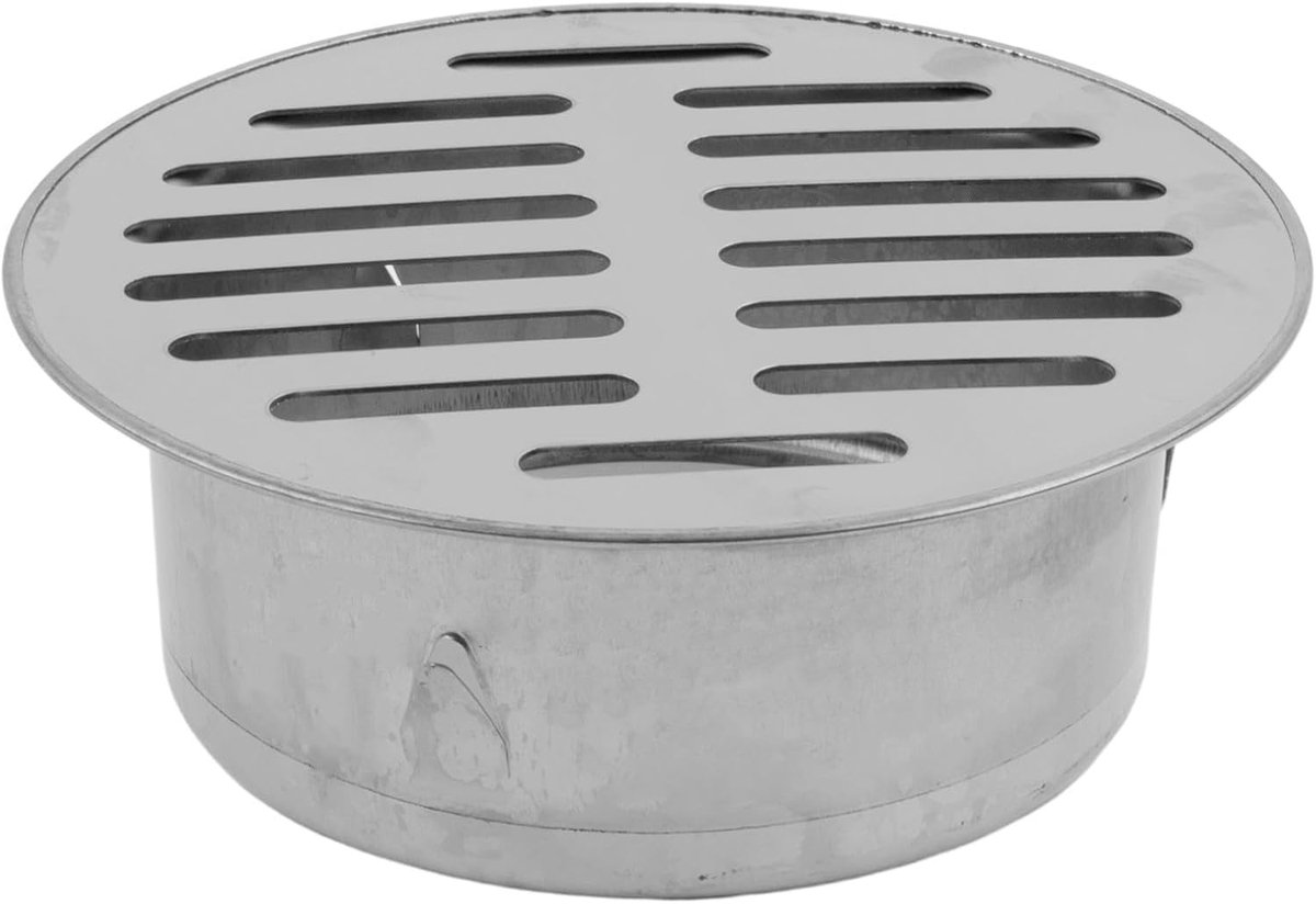 Afvoerputje rond 110mm - RVS - Balkonafvoer - Bescherming tegen waterophoping - ShopVlot