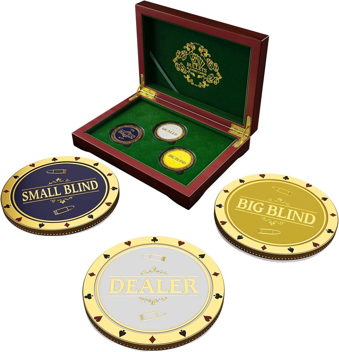 Poker Dealer Button Set - Goud - Professioneel Ontwerp - Voor Pokerspellen