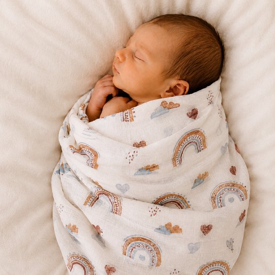Droomdotje Hydrofiele XL Doek Droomboog - Regenboog Print - Multifunctioneel — afbeelding 3