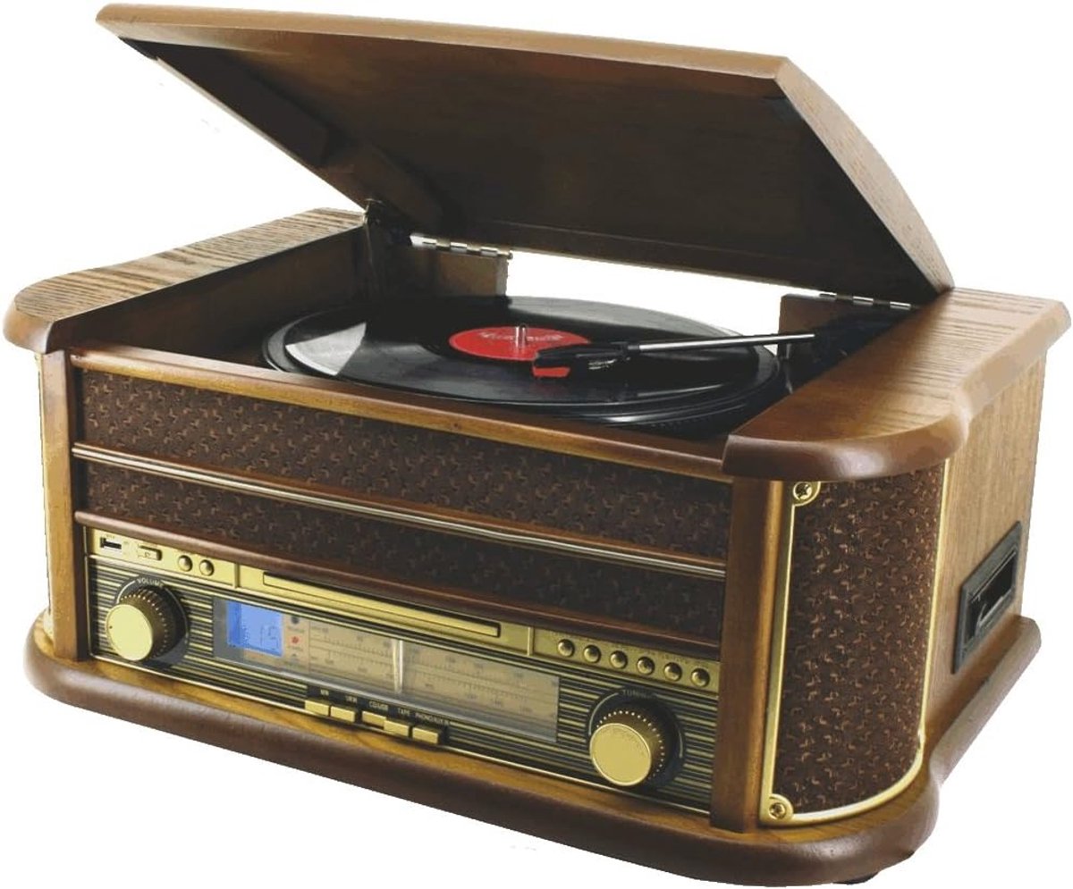 CD/Platen Speler - Retro Design - Multifunctioneel - Geniet van muziek in stijl - ShopVlot