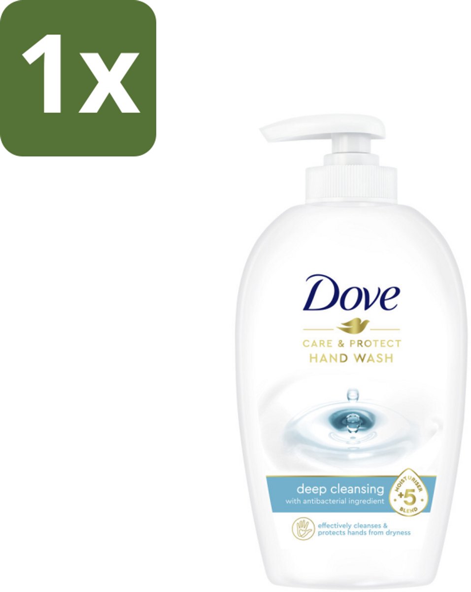 1 x Dove Handzeep - Care & Protect - Diep Reinigend - 250 ml - Handzeep - Handverzorging - Diep Reinigen - Hydraterende Handzeep - Handen Verzorgen
