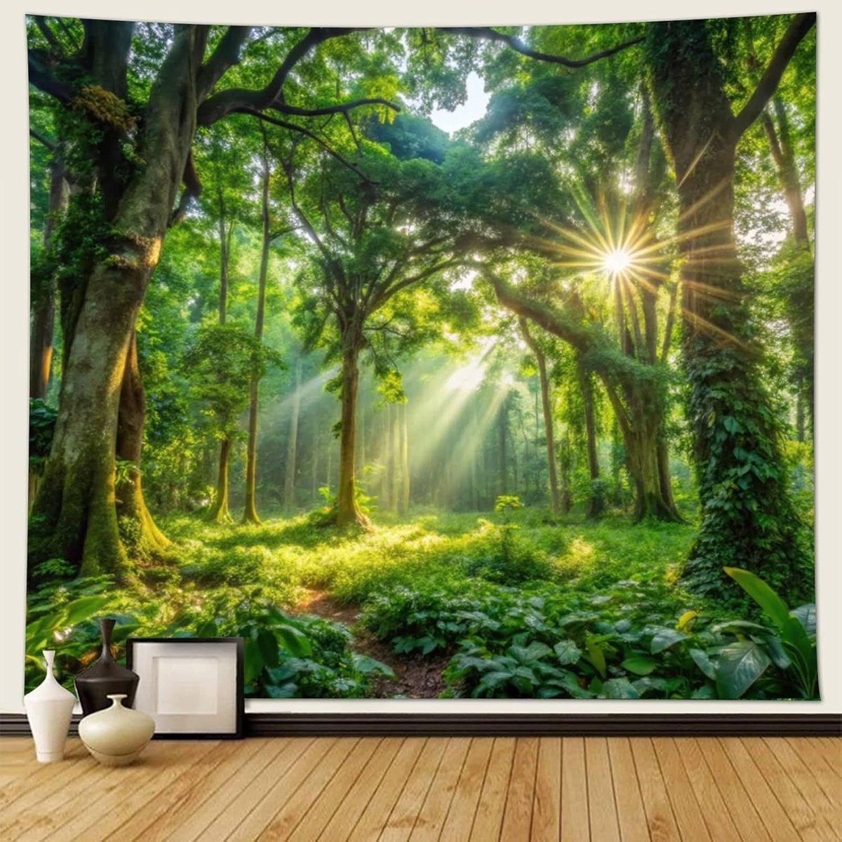 Tapestry 150 x 130 cm - Polyester - Natuurlandschap bos - Sfeervolle wanddecoratie - ShopVlot
