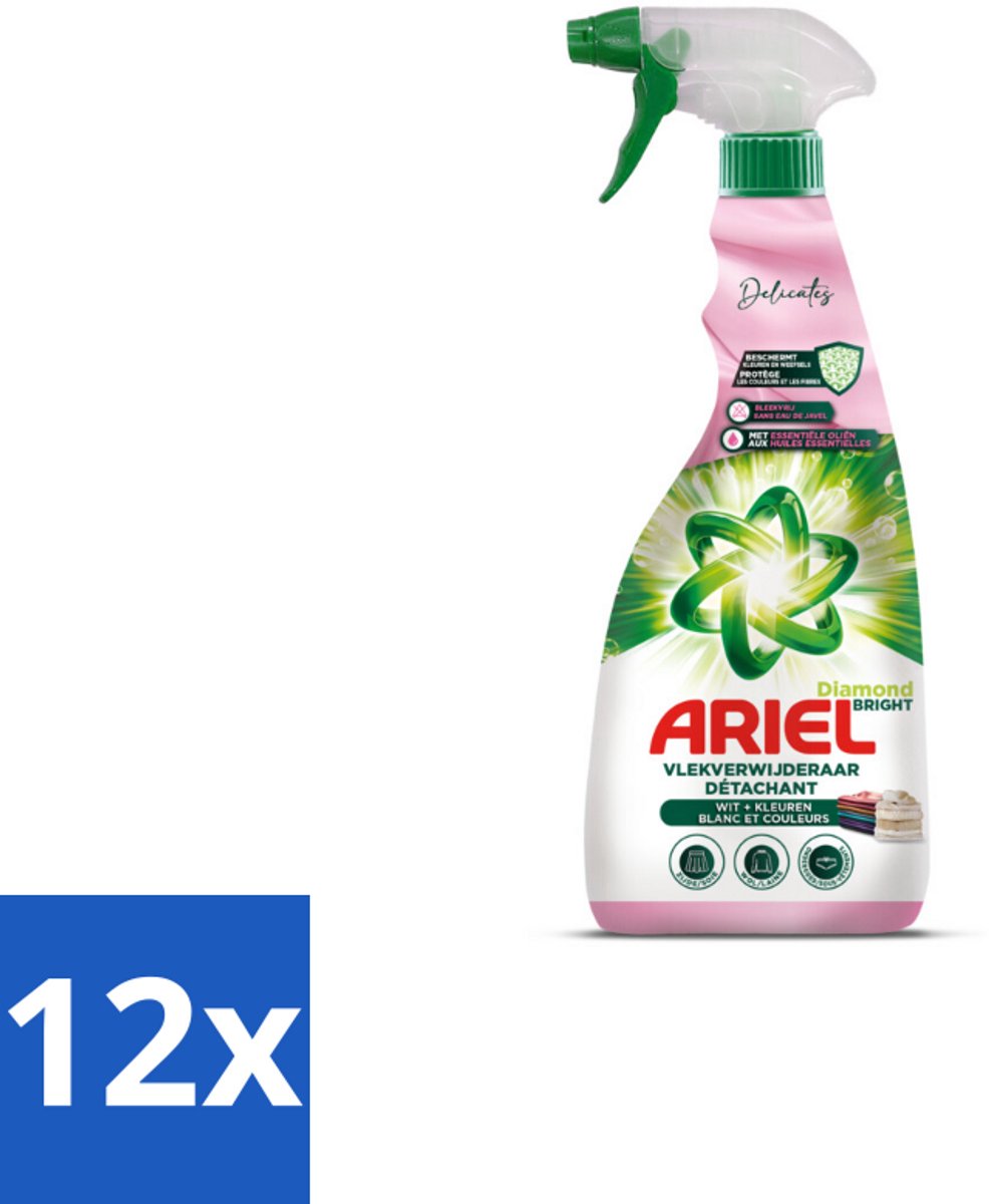 12 x Ariel - Vlekkenverwijderaar - Delicate & Wool Spray - 750 ml - Vlekkenverwijderaar - Wasmiddel - Zijde - Wol - Babykleding