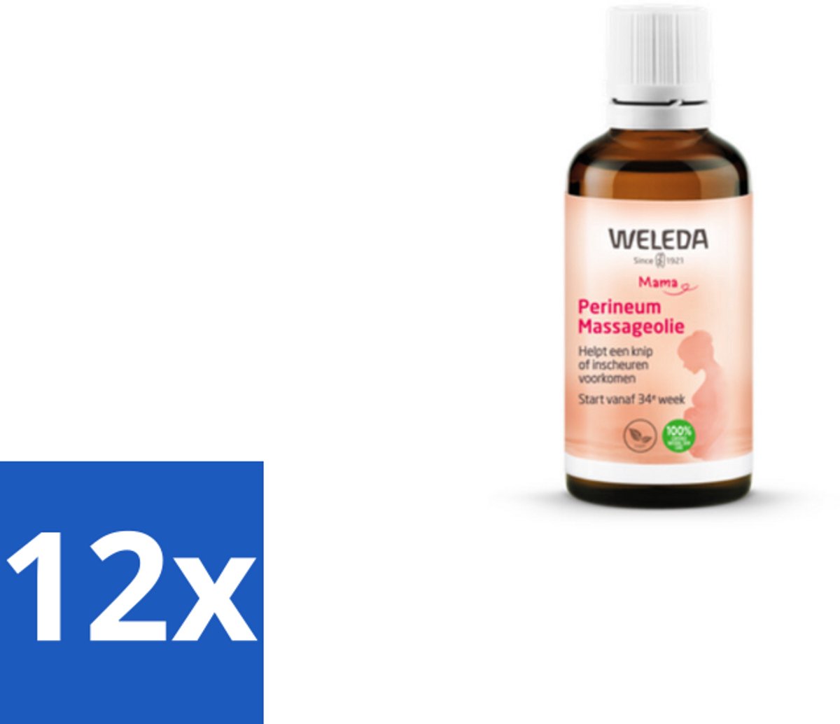 12 x WELEDA - Perineum massageolie - Mama & Baby - 50 ml - Bevallingsolie - Perineum Massage - Zwangerschapsmassage - Natuurlijke Bevalling - Amandelolie