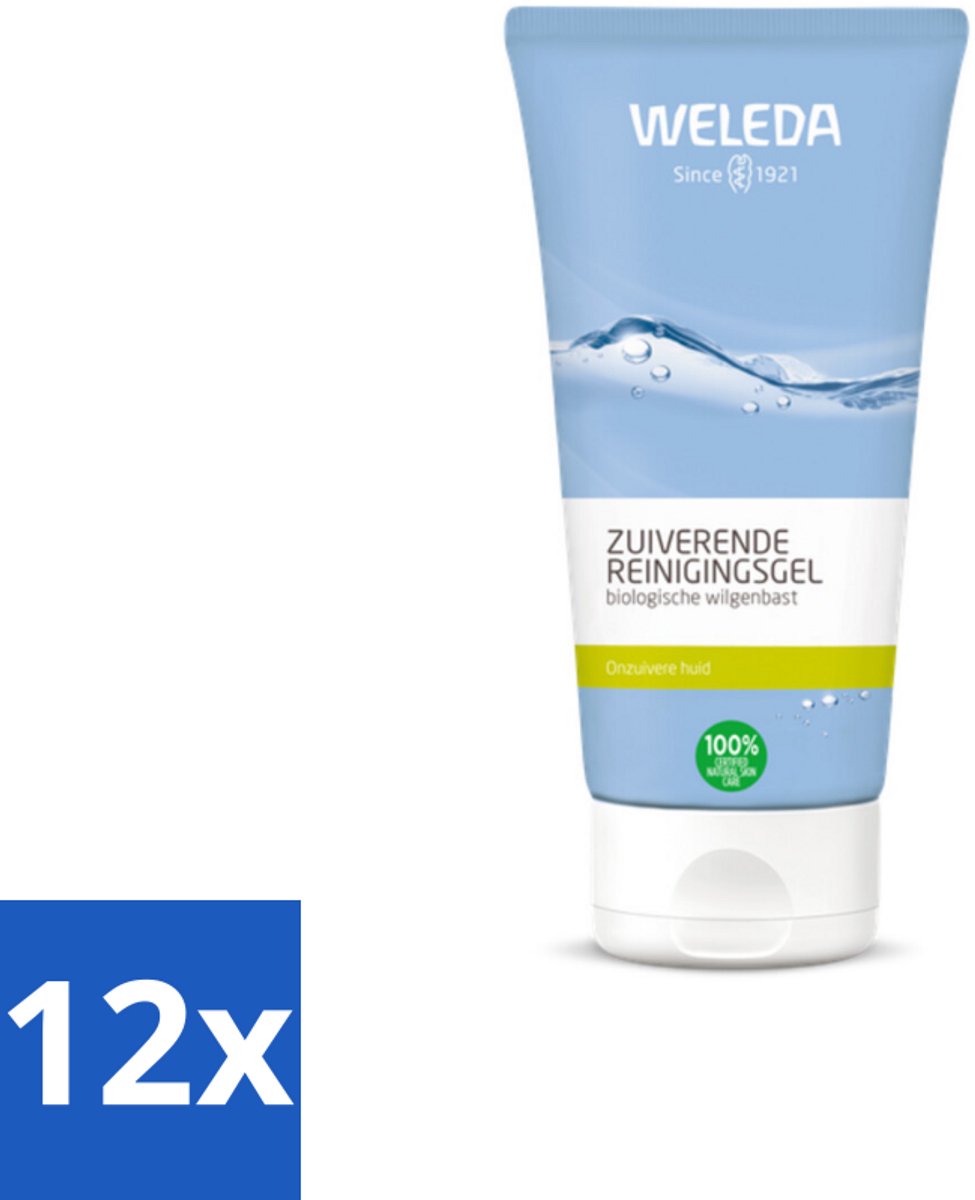 12 x WELEDA - Reinigingsgel Zuiverend - Voor onzuivere huid - 100 ml - Reinigingsgel - Onzuivere Huid - Gemengde Huid - Puistjes - Mee-eters