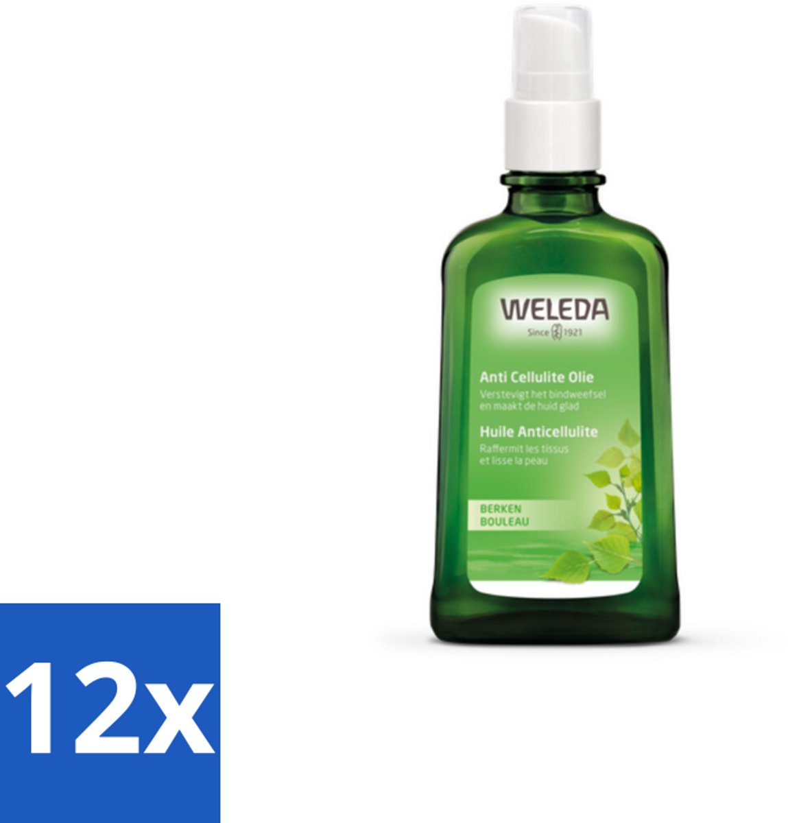 12 x WELEDA - Anti‑Cellulite olie - Berken - 100 ml - Anti-cellulite Olie - Natuurlijke Huidverzorging - Gladde Huid - Stevigere Huid - Plantenextracten