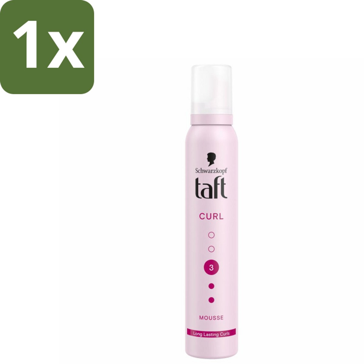 1 x Taft - Haarmousse - Curl 3 - Gedefinieerde krullen - 200 ml - Krullen - Golvend Haar - Haarmousse - Hold 3/15 - Veerkrachtige Krullen