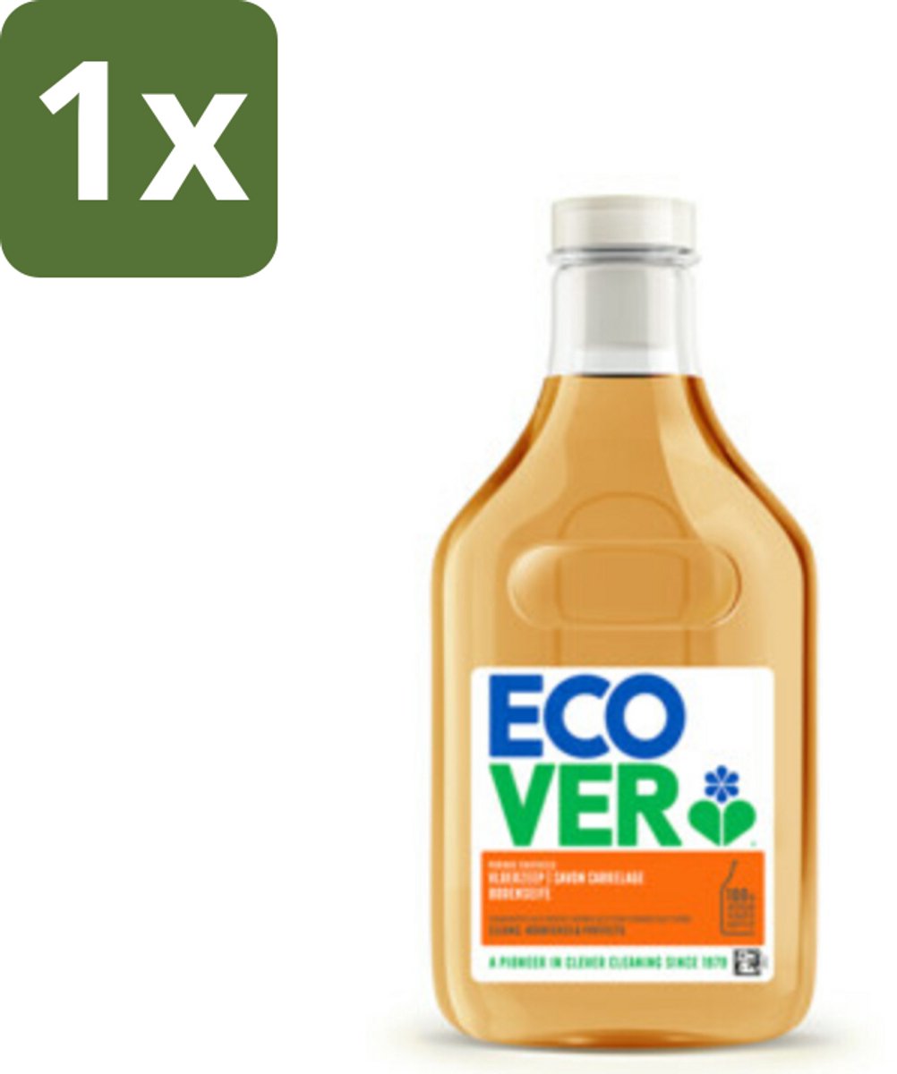 1 x Ecover - Vloerzeep - Sinaasappel & Citroen - 1 liter - Vloerzeep - Natuurlijke Reiniging - Plantaardige Vloerzeep - Reinig Vloer - Natuursteen Reinigen