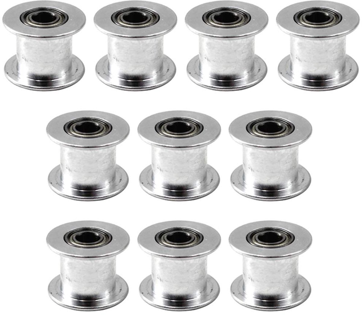idler pulley 20 tanden - 4mm boring - aluminiumlegering - ideaal voor 3D printers - ShopVlot