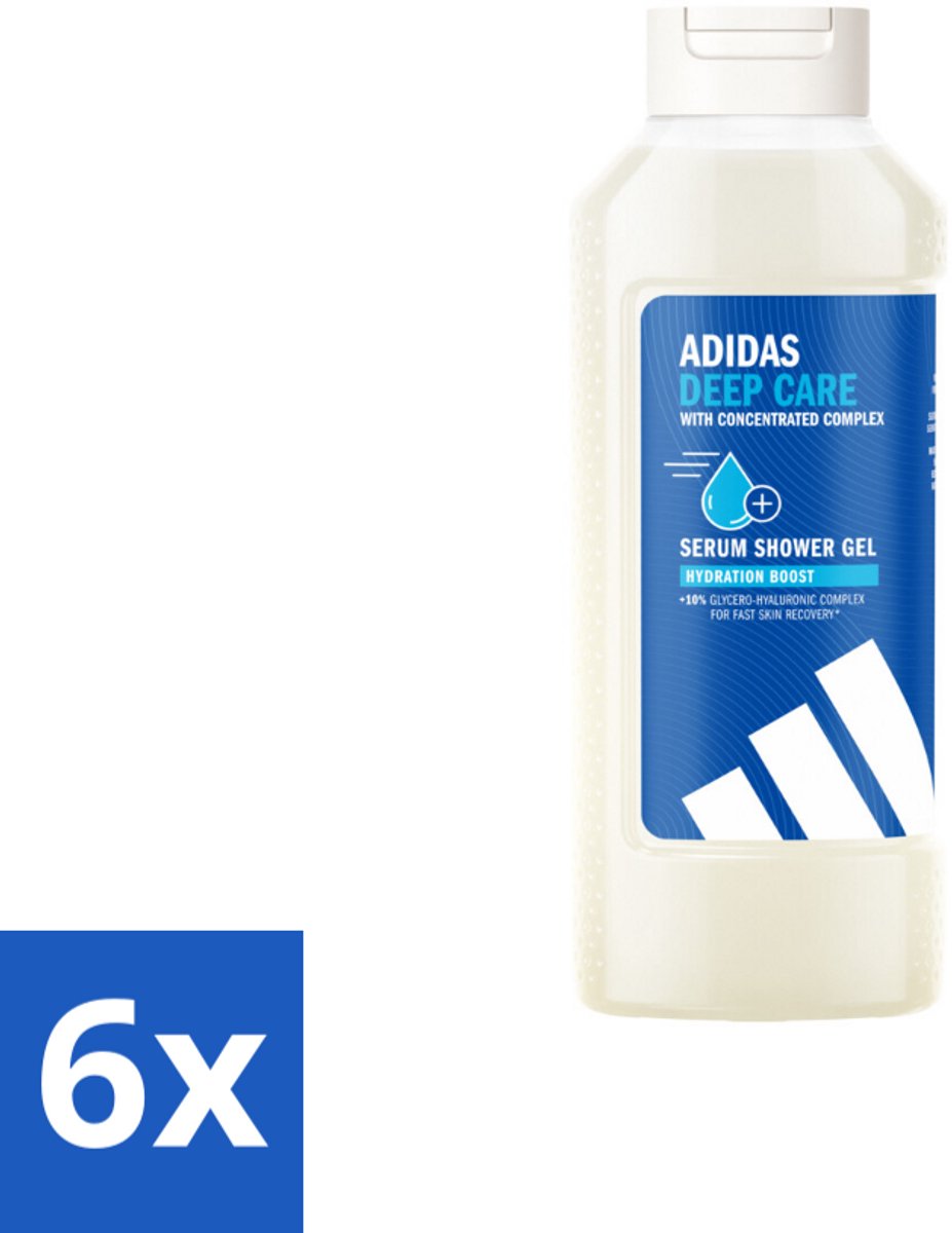 Adidas – Douchegel – Active Skin & Mind Deep Care – 400 ml - Voordeelverpakking - 6 stuks
