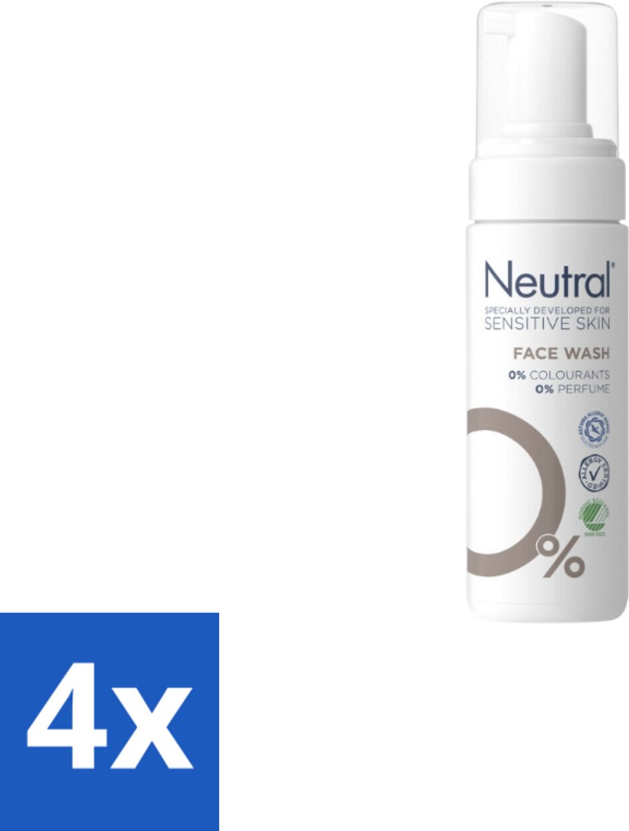 4 x Neutral - Gezichtsreiniger - Gevoelige huid - Face Wash Parfumvrij - 150 ml - Gevoelige Huid - Milde Reiniging - Parfumvrije Gezichtsreiniger - Gezichtsreiniger - Glycerine