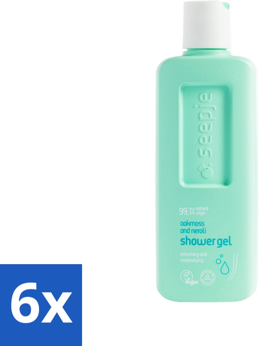 6 x Seepje - Douchegel - Hydraterend & Verfrissend - Eikenmos en Neroli - 300 ml - Douchegel - Hydraterend - Verfrissend - Eikenmos - Neroli