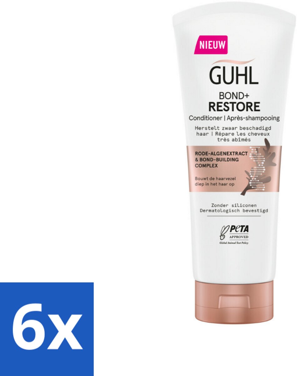 6 x Guhl - Conditioner - Bond+ Restore - 200 ml - Haarverzorging - Conditioner - Beschadigd Haar - Haarherstel - Haarversterking