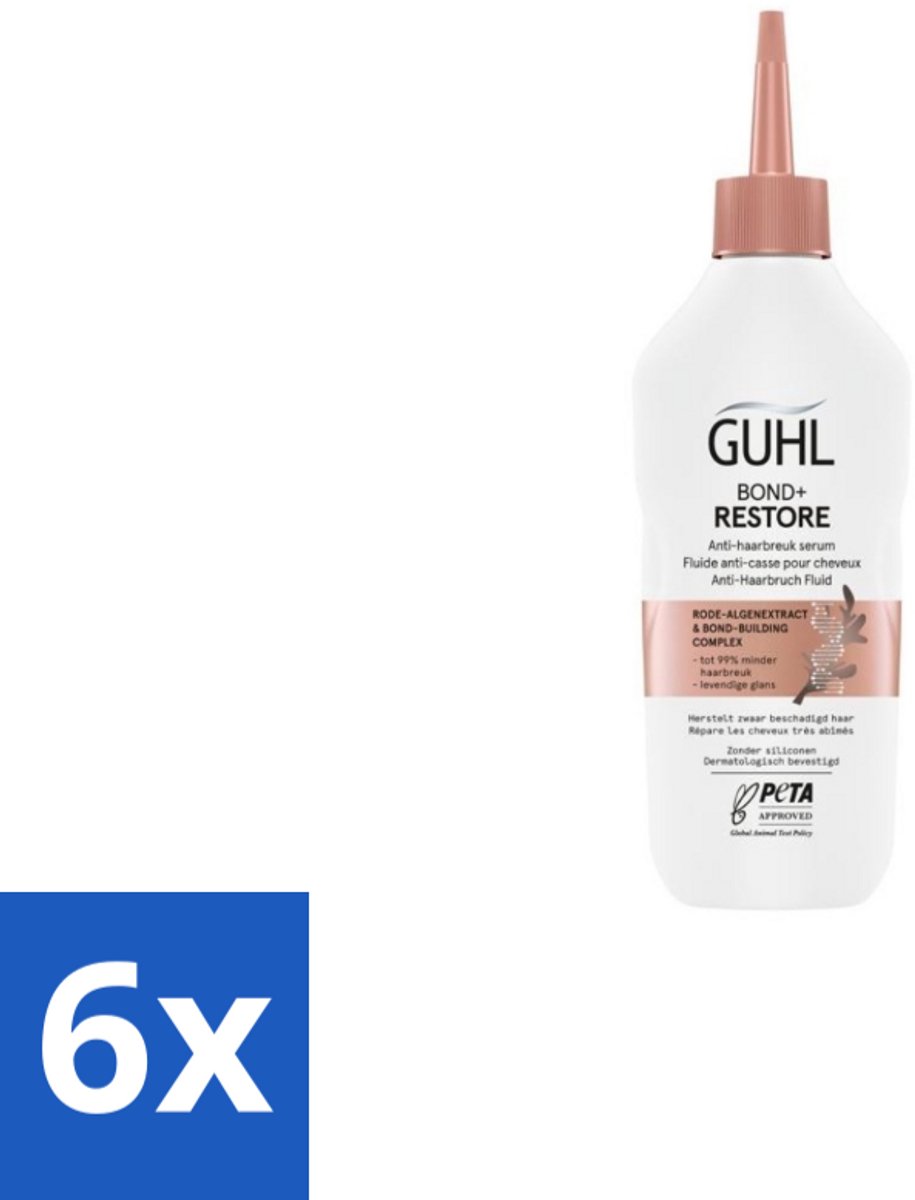6 x Guhl - Serum - Bond+ Restore Anti-Haarbreuk - 150 ml - Haar Serum - Anti-haarbreuk Serum - Haar Herstel Serum - Haarversterkend Serum - Haarverzorging