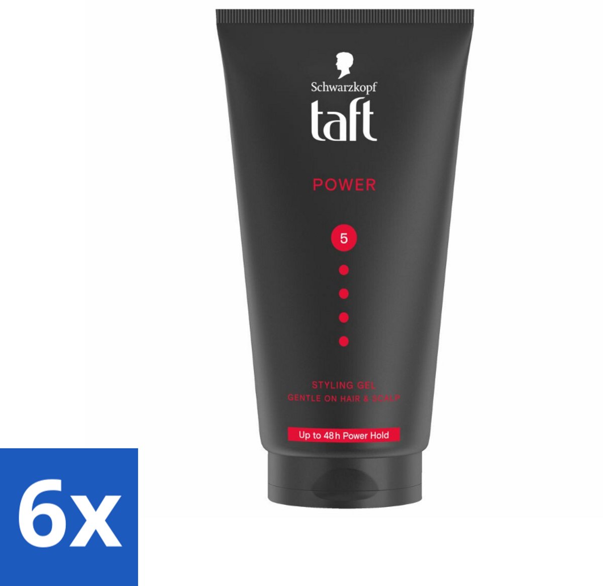 6 x Taft - Power 5 - Styling Gel - Sterke hold voor elke stijl - 150 ml - Haarstyling Gel - Sterke Fixatie - Taft - Haarproducten - Langdurige Styling