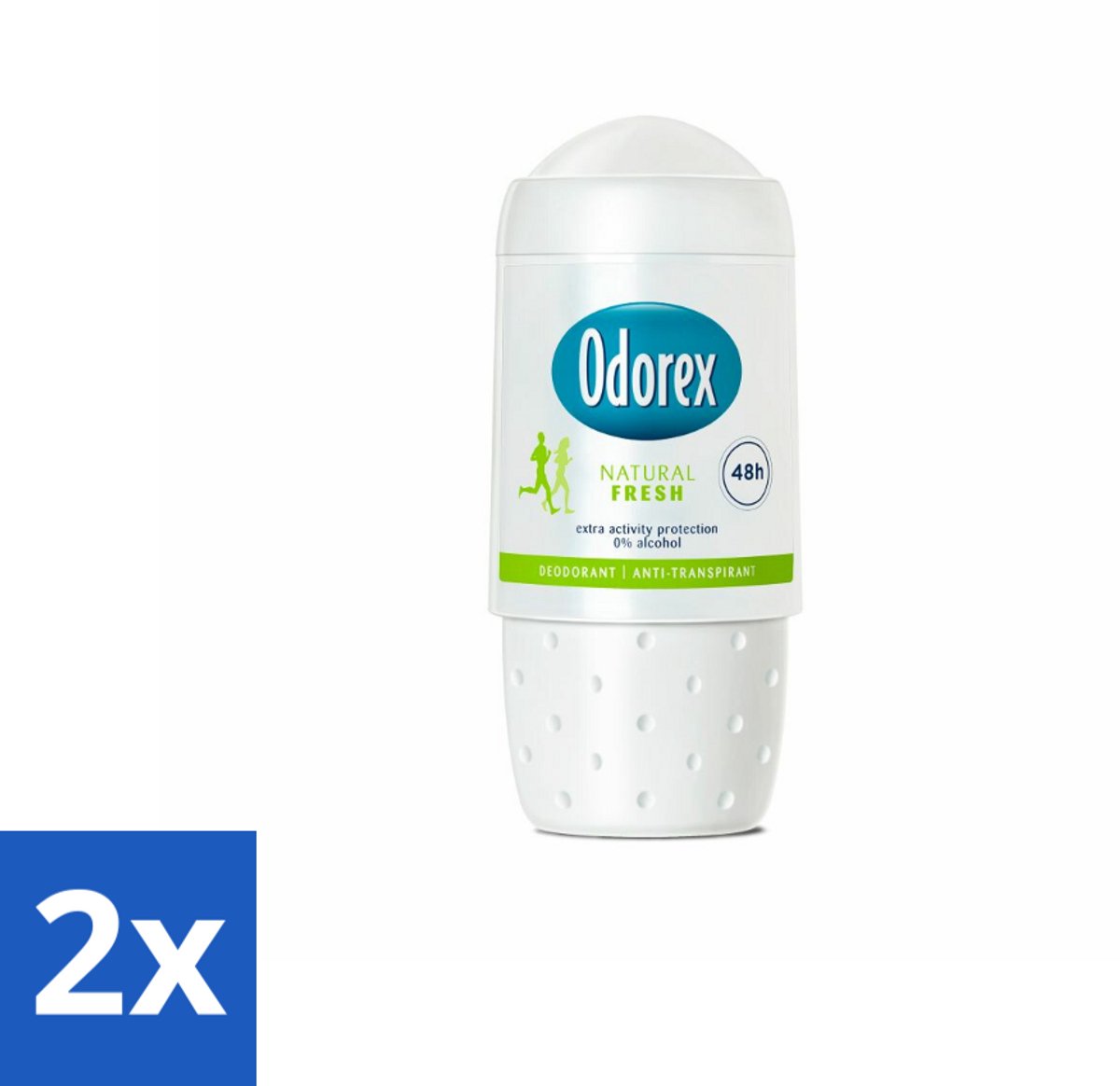 2 x Odorex - Deodorant Roller - Natural Fresh - Natuurlijke Frisheid - 50 ml - Deodorant - Antitranspirant - Alcoholvrij - Natuurlijke Deodorant - Deodorant Roller