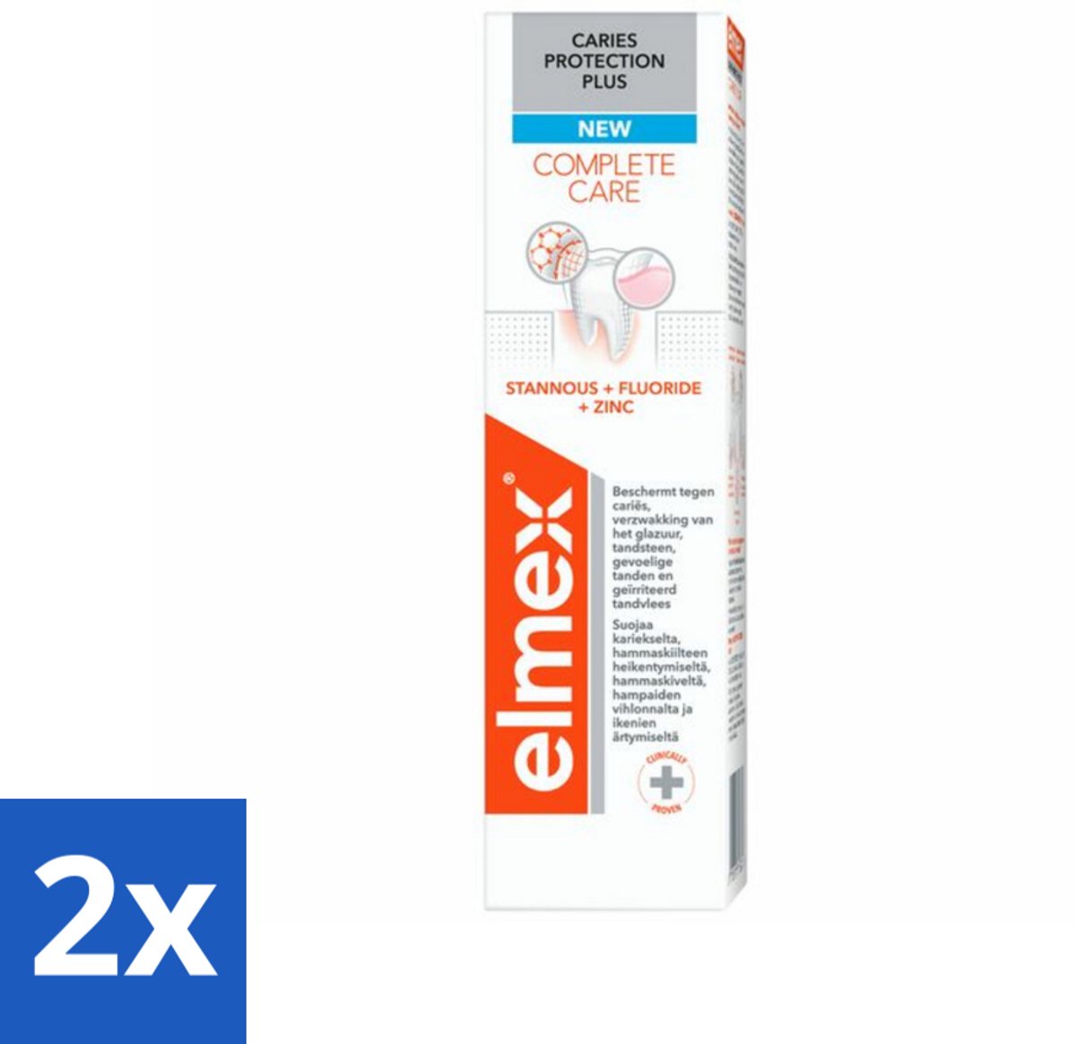 2 x Elmex - Tandpasta - Caries Protection Plus - Complete Care - 75 ml - Tandpasta - Caries Bescherming - Tandvlees - Tandglazuur - Mondverzorging