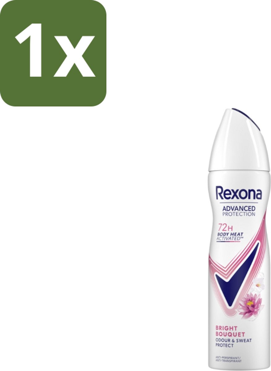 1 x Rexona - Deodorant Spray - Advanced Protection Bright Bouquet - Langdurige Frisheid - 150 ml - Anti-transpirant Spray - Langdurige Frisheid - Zweet En Geur Bescherming - Fruitige Geur - Zelfvertrouwen
