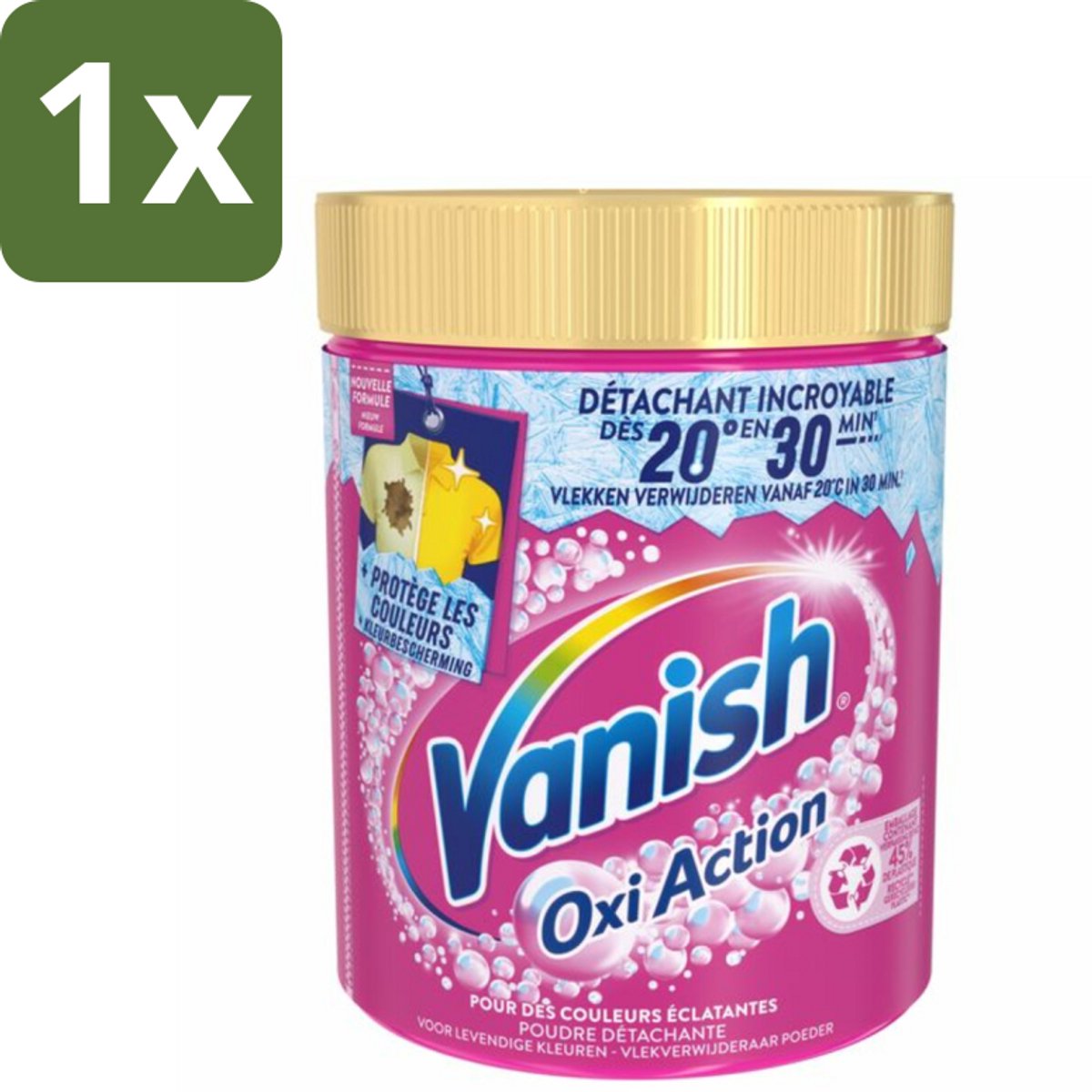 1 x Vanish - Vlekverwijderaar - Oxi Action Wasbooster Poeder - Voor Gekleurde Was - 940 g - Vlekkenverwijderaar - Gekleurde Was - Wasbooster - Vlekkenverwijdering - Kleurbehoud