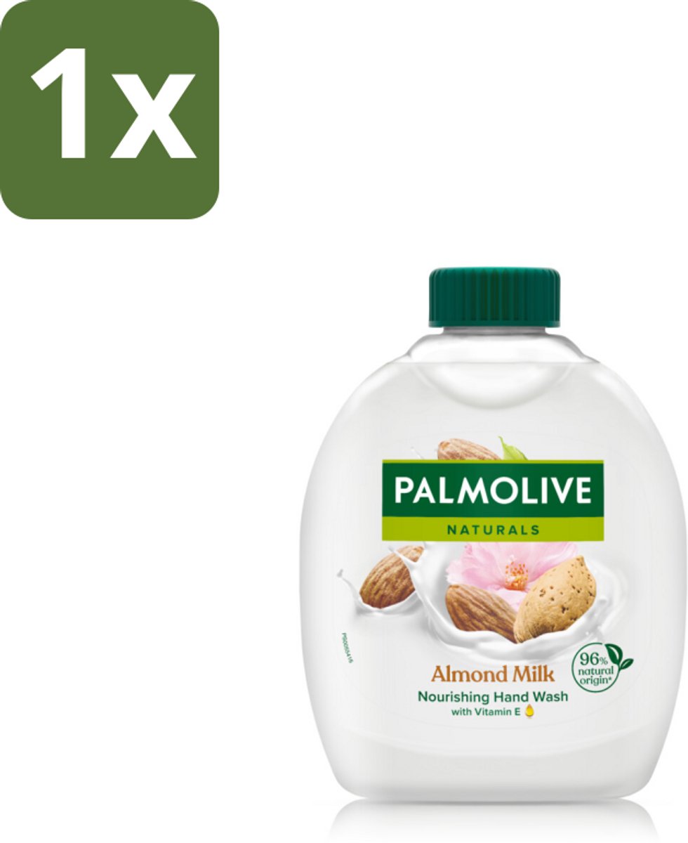 1 x Palmolive - Amandelmelk - Handzeep Navulling - Zacht & Hydraterend - 300 ml - Handzeep Navulling - Melk En Amande - Natuurlijke Handzeep - Handen Verzorgen - Hydraterende Handzeep