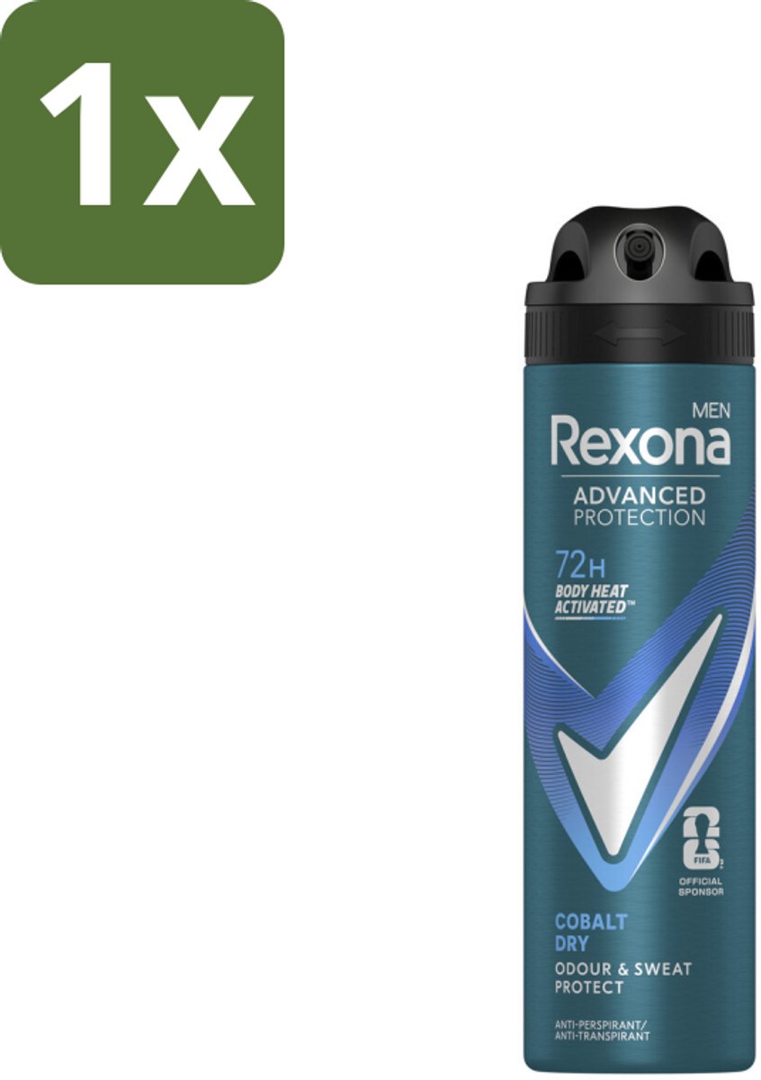 1 x Rexona Men - Deodorant Spray - Cobalt Dry - Sportieve Frisheid - 150 ml - Deodorant Spray - Sportieve Frisheid - Anti-transpirant - Motion Sense - Zweetbehandeling