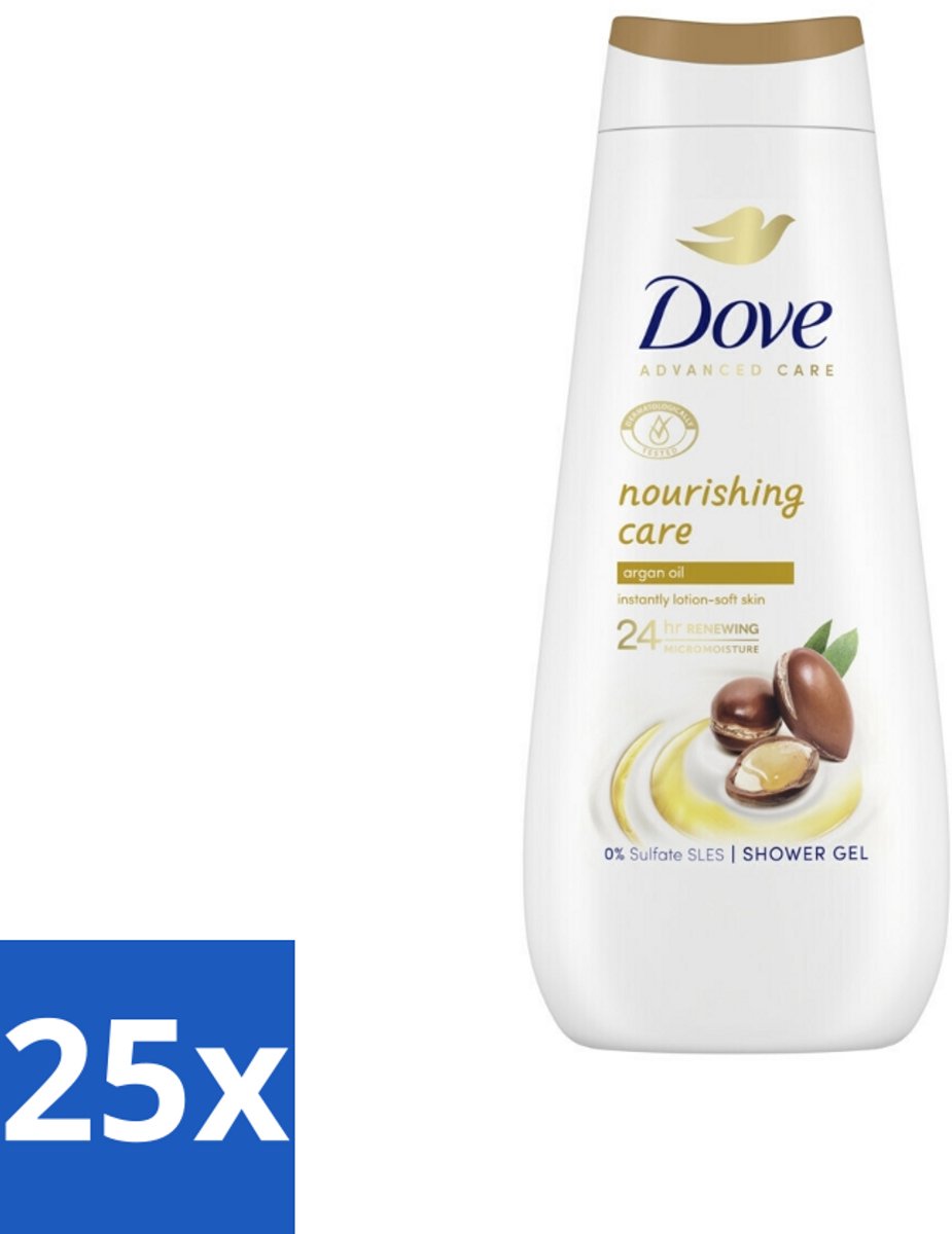 25 x Dove Douchecrème - Nourishing Care - Arganolie - 400 ml - Douchecrème - Hydraterend - Voedend - Arganolie - Droge Huid