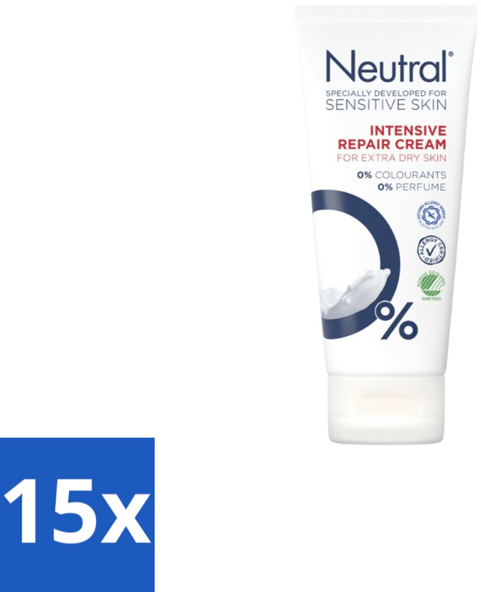 15 x Neutral - Bodycrème - Intensive Repair Cream - Gevoelige huid - 100 ml - Huidverzorging - Gevoelige Huid - Droge Huid - Bodycrème - Intensieve Herstelcrème