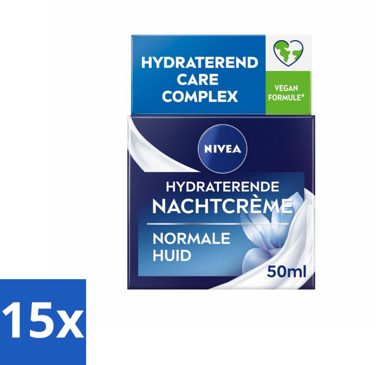 15 x NIVEA - Nachtcrème - Essentials Hydraterend - Voor normale tot gemengde huid - Met Lotusextract, Waterlelie-extract, Vitamine E & Provitamine B5 - 50 ml - Nachtcrème - Hydraterende Crème - Huidverzorging - Huidhydratatie - Crème Voor Gezicht