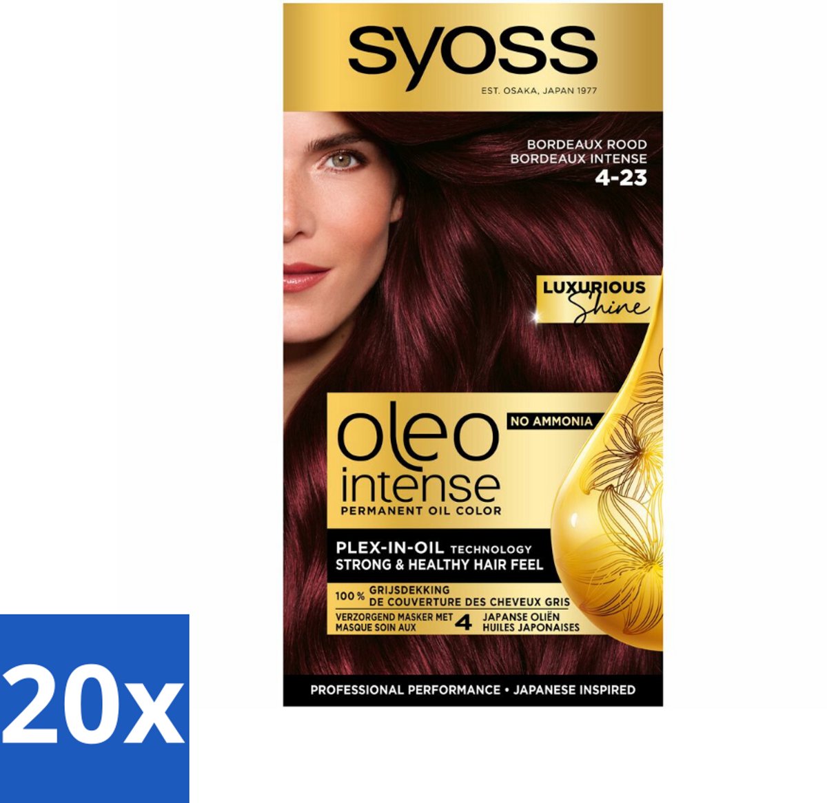 Syoss Oleo Intense - Haarverf - 4-23 - Bordeaux Rood - 115ml x 20