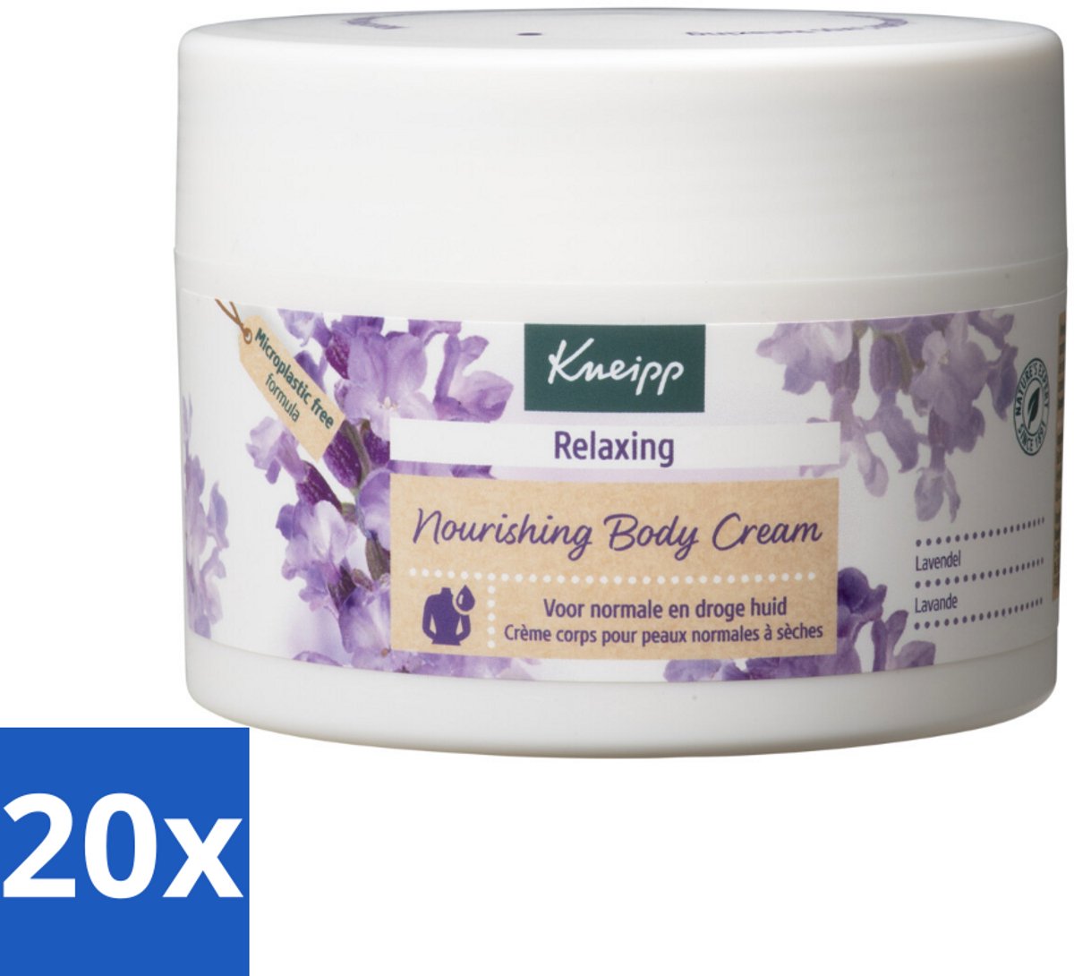 20 x Kneipp - Body crème - Relaxing - Lavendel - Rustgevende geur - 200 ml - Voordeelverpakking - 20 stuks