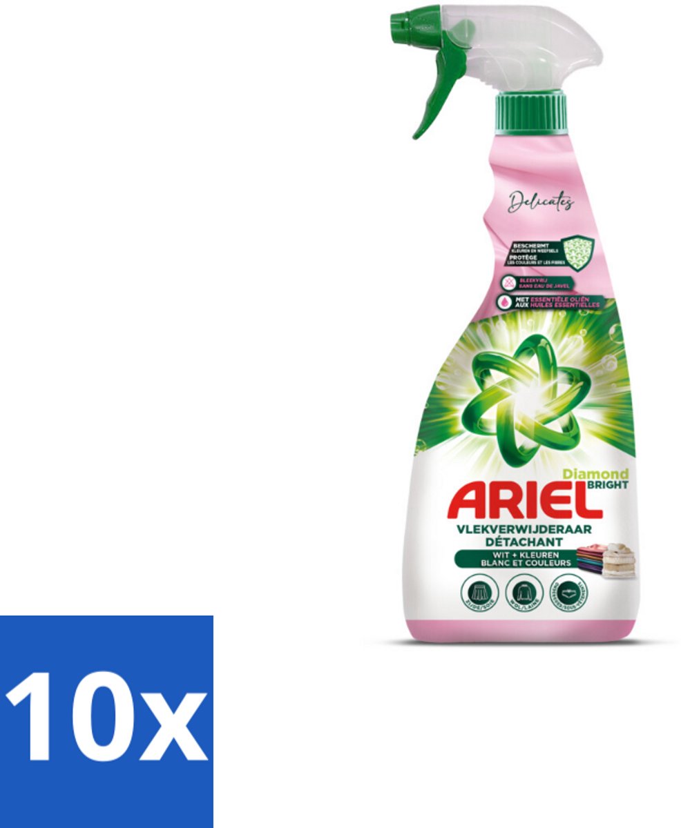 10 x Ariel - Vlekkenverwijderaar - Delicate & Wool Spray - 750 ml - Vlekkenverwijderaar Zijde - Vlekkenverwijderaar Wol - Vlekkenverwijderaar Babykleding - Vlekkenverwijderaar Delicate Stoffen - Vlekkenverwijderaar Zonder Bleek