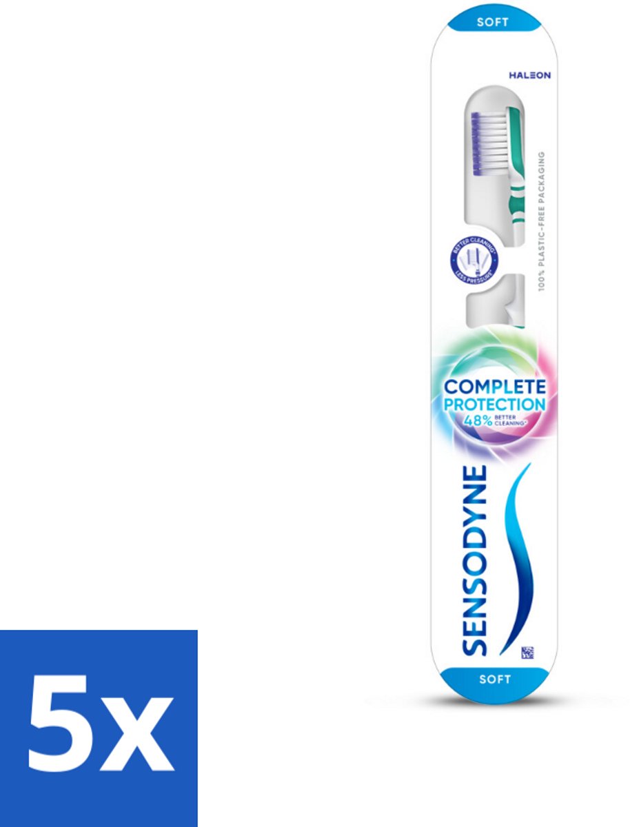 5 x Sensodyne - Tandenborstel - Complete Care Soft - Volledige Zorg - 1 tandenborstel - Gevoelige Tanden - Tandborstel - Mondverzorging - Tandenborstel Soft - Gevoelige Tandenborstel