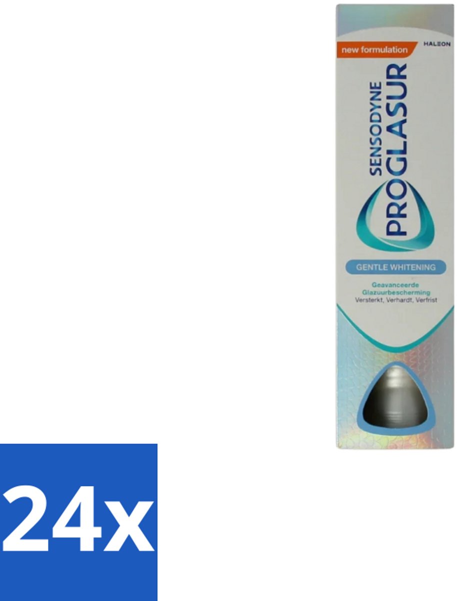 24 x Sensodyne - Tandpasta - Proglasur Gentle Whitening - Tandglazuur Versterkend - 75 ml - Tandpasta - Tanderosie - Glazuur - Tanden Bleken - Tanden Beschermen
