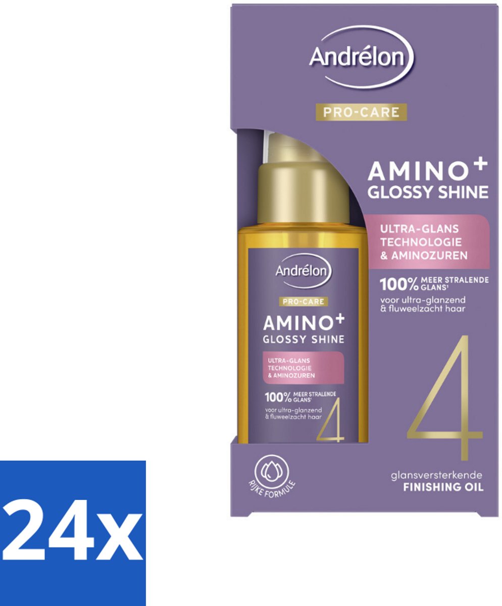 24 x Andrélon – Finishing Oil – Pro Care Amino+ Glossy Shine – 50 ml - Glans Haar - Pluisvrij Haar - Aminozuren Haar - Stralend Haar - Haarpunt Verzorging
