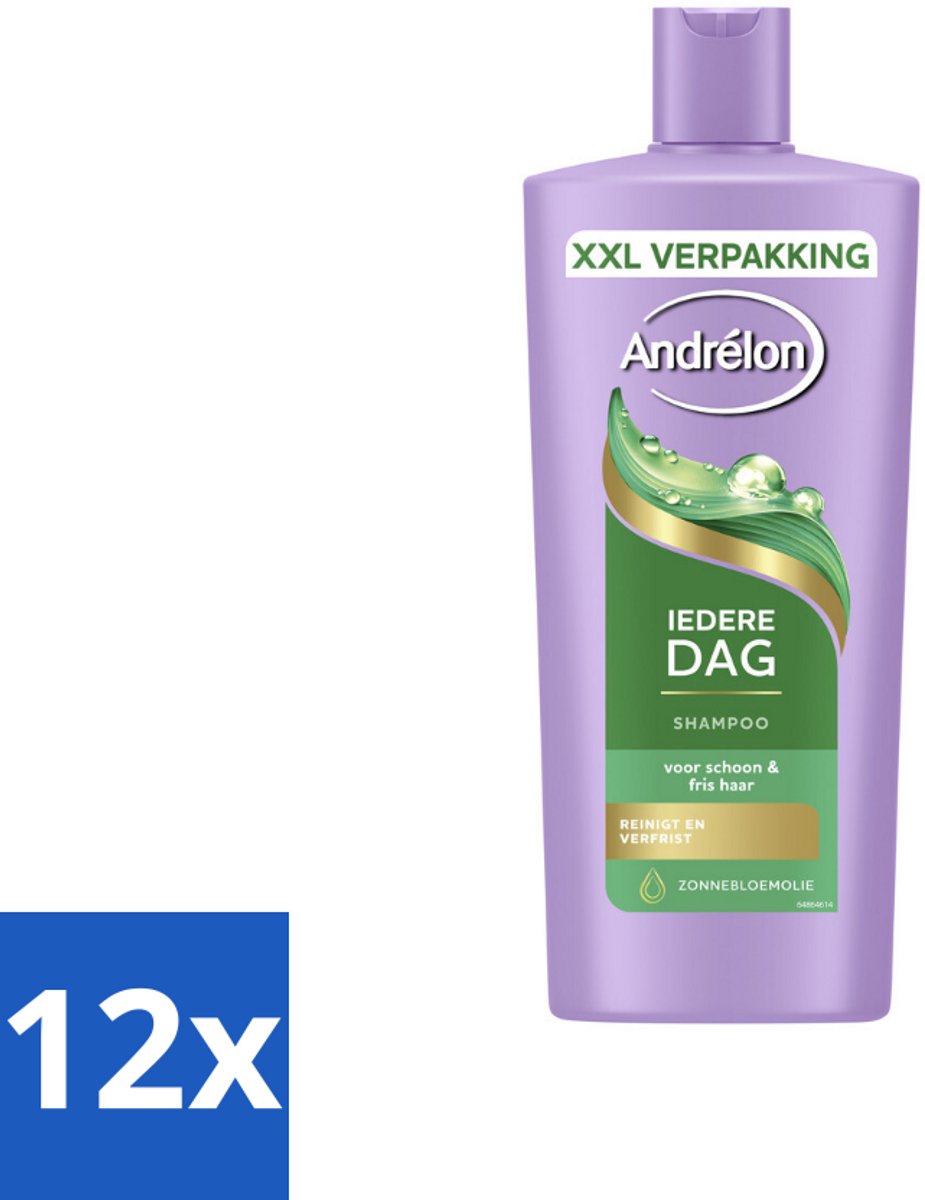 12 x Andrélon – Shampoo – Iedere Dag – 685 ml - Dagelijks Haarwassen - Zachte Shampoo - Frisse Haarreiniging - Zonnebloemolie - Haarverzorging